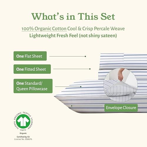 100% Organic Cotton Twin XL Bed Sheets Set