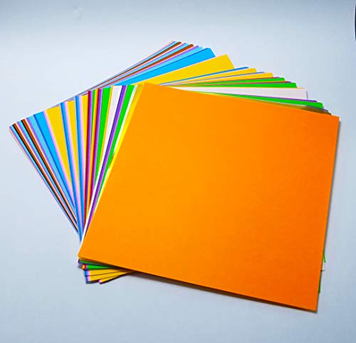 Taro's Origami Studio] Standard 6 Inch One Sided 20 Colors 100 Sheets Square Easy Fold Premium Japanese Paper for Beginner