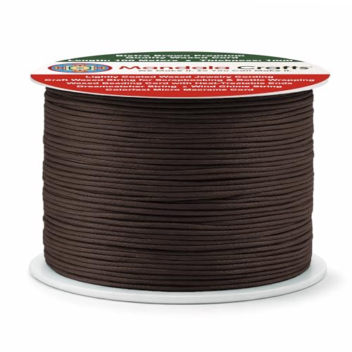 1mm Bistre Brown Cotton Waxed Cord for Jewelry Making (327 Foot)