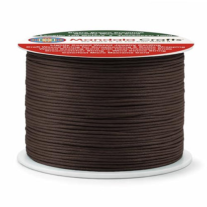 1mm Bistre Brown Cotton Waxed Cord for Jewelry Making (327 Foot)