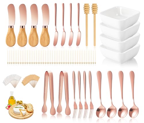 Charcuterie Board Accessories with 3 Oz Ceramic Dip Bowls (61 Count)