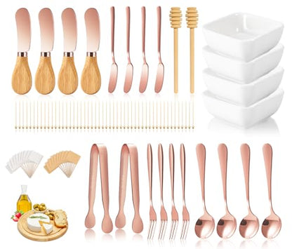 Charcuterie Board Accessories with 3 Oz Ceramic Dip Bowls (61 Count)
