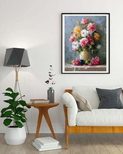 14 ct Counted Cross Stitch Kits for Adults Flowers Cross Stitch Patterns Stamped Printed Cross Stitch Kits