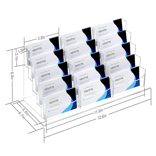 Acrylic Business Card Holder for Desk Multiple Business Card Holders Business Card Organizer Business Card Display Rack Clear Plastic Business Card Stand for Home Office