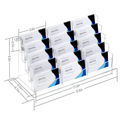 Acrylic Business Card Holder for Desk Multiple Business Card Holders Business Card Organizer Business Card Display Rack Clear Plastic Business Card Stand for Home Office