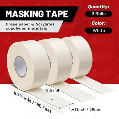 1.41" x 60 Yards Masking Tape 3 Pack (3 Count)