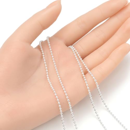 5 Feet Real 925 Sterling Silver Ball Bead Chain Link Findings 2mm (5 Foot)