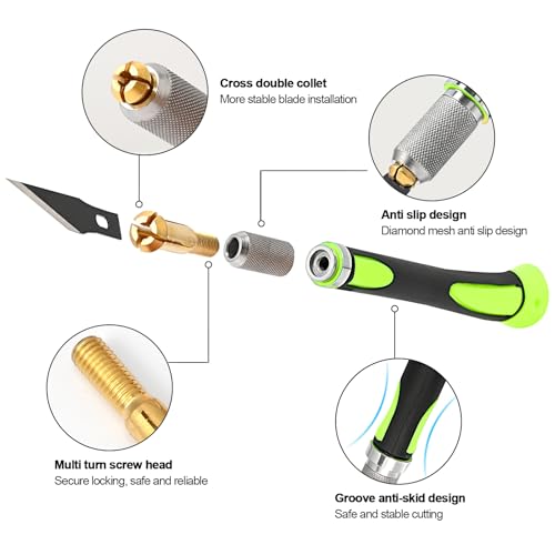 Precision Hobby Knife Set Utility Craft Knife Kit with 10PCS Blades for Art