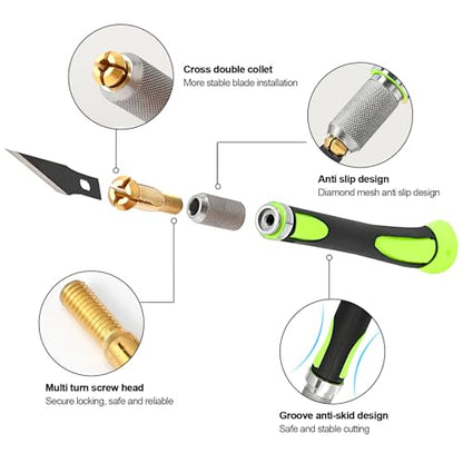 Precision Hobby Knife Set Utility Craft Knife Kit with 10PCS Blades for Art