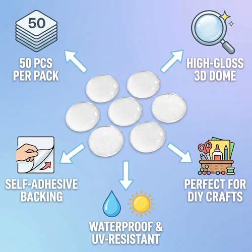 Epoxy Resin Dome Stickers (50 Count)