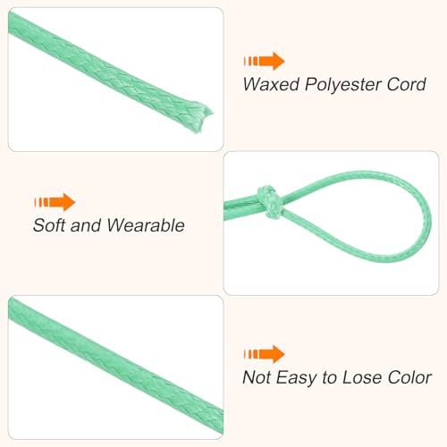 Waxed Cord 1mm Waxed Thread 87 Yard Wax String Leather Cord for Bracelet Making