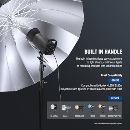 65" 165cm Parabolic Reflective Umbrella Photography with Silver Inner