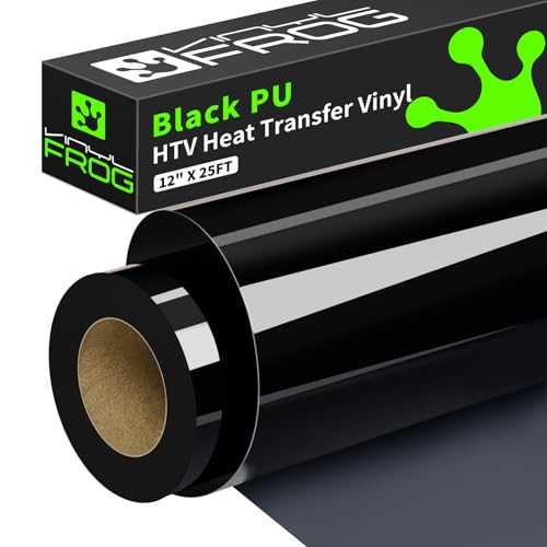 Black Heat Transfer Vinyl Rolls 12" x25ft Black Iron on Vinyl