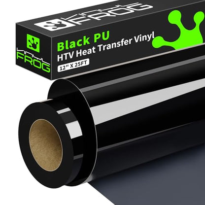 Black Heat Transfer Vinyl Rolls 12" x25ft Black Iron on Vinyl