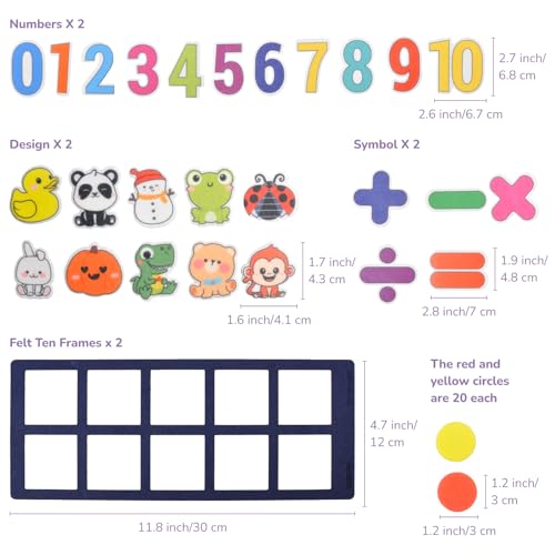 Felt Ten Frame Set Math Manipulative Counter for Elementary (136 Count)