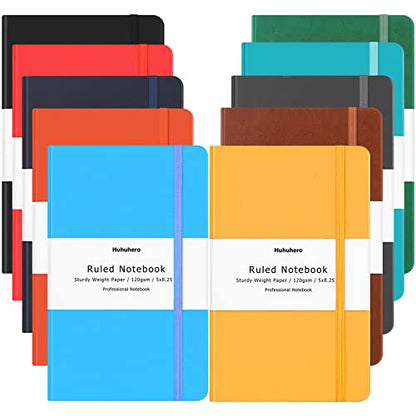 10 Colors Lined Journal Notebooks