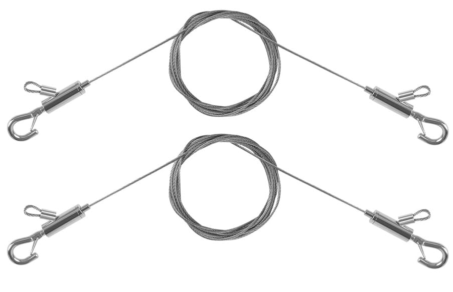 2PCS Adjustable Picture Hanging Wire 1m x 1.5mm Large Hooks (2 Count)