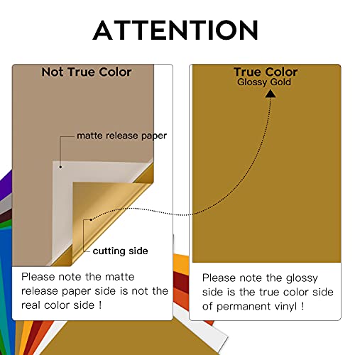 Glossy Gold Permanent Vinyl 12 Pack 12"x12" Compatible with Cricut