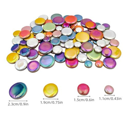 200g Iridescent Round Mosaic Tiles for Crafts Bulk
