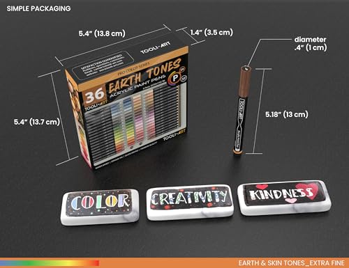 36 Acrylic Paint Pens Skin and Natural Earth Tone Marker Set For Rock Painting (36 Count)