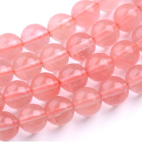 45pcs Synthetic Red Cherry Quartz Healing Gemstone 8mm (46 Count)