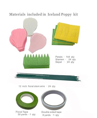 Crepe Paper Flower DIY Making Kit (24 Count)