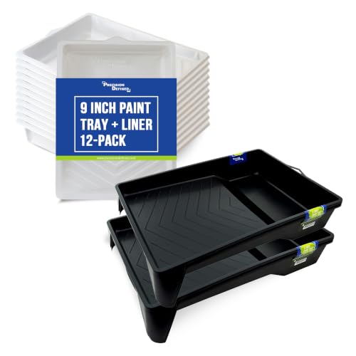 PD 9 Inch Paint Roller Tray and Liner Bundle
