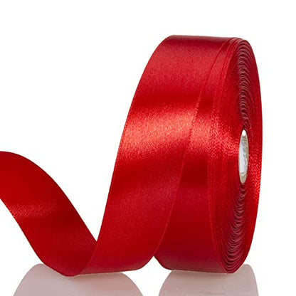 1 Inch Red Solid Satin Ribbon for Gift Wrapping (150 Foot)