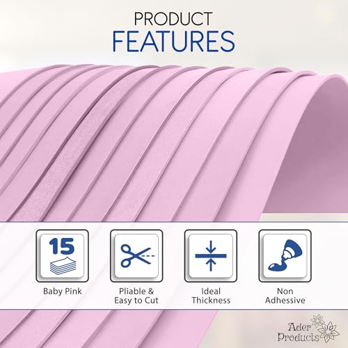 Baby Pink EVA Foam Sheets for Crafts (15 .)