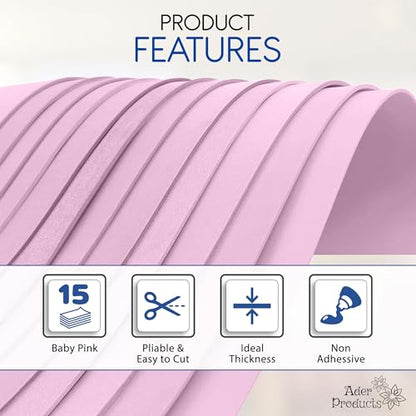 Baby Pink EVA Foam Sheets for Crafts (15 .)