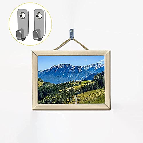 10pcs Heavy Duty Hanger 304 Stainless Steel Wall Mounted Mini J Hook for Mirror Picture Frames Hanging Wire (10 Count)