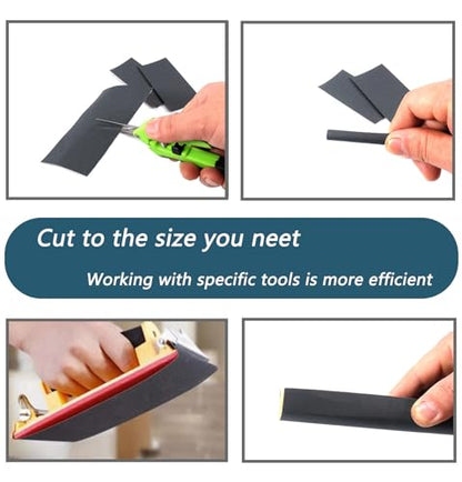 30Pcs 9 x 3.6 Inchs 2000 Grit Wet and Dry Handmade Universal Sanding Sheets