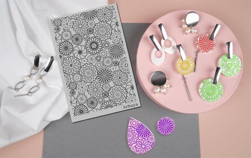 Polymer Clay Blossom Flowers Texture Sheets for Earrings Jewelry Making