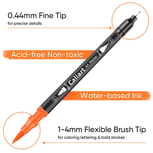 34 Double Tip Brush Pens Art Markers for Adult Coloring Books (34 Count)