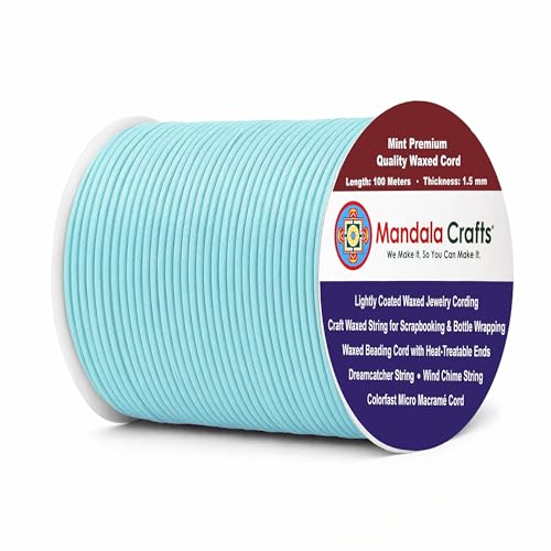 1.5mm Mint Waxed Cord