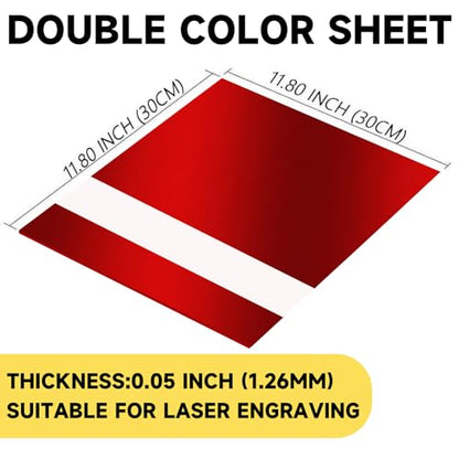 5PCS Laser Engraving Double Color ABS Plastic Sheet (5 Count)