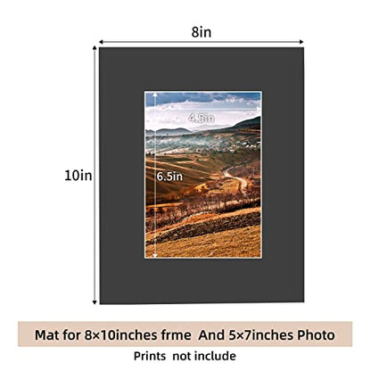 10 Pack Acid Free Black Picture Frame Mats