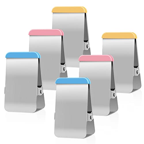 Stainless Steel Clips with Colored Silicone (6 Count)