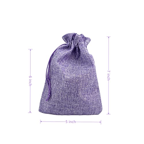 Pack of 25 Burlap Gift Bags with Drawstring Linen Jewelry Pouches Wedding Hessian Jute Bags for Birthday and Treat Pouches Party Wedding Favors Gift