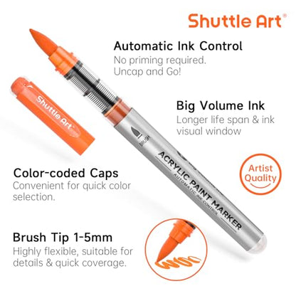 Automatic Ink Control Acrylic Paint Markers (48 Count)