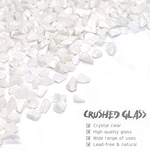 White Crushed Glass for Resin Art & Crafts