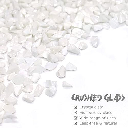 White Crushed Glass for Resin Art & Crafts