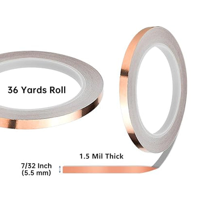 7 32 Inch Silver Backed Copper Foil for Stained Glass (2 Count)