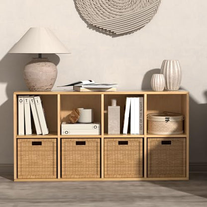 Wooden 8 Cube Storage Organizer with Closed Back Panel (8 Count)