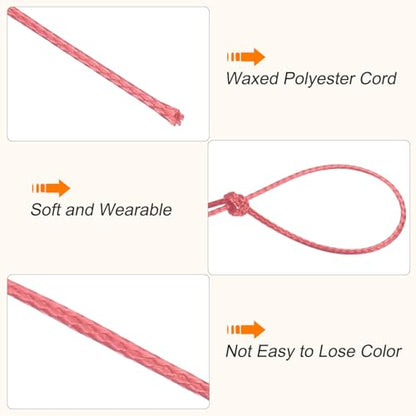 Waxed Cord 0.5mm Waxed Polyester Cord 175 Yard Wax String for Bracelet Making