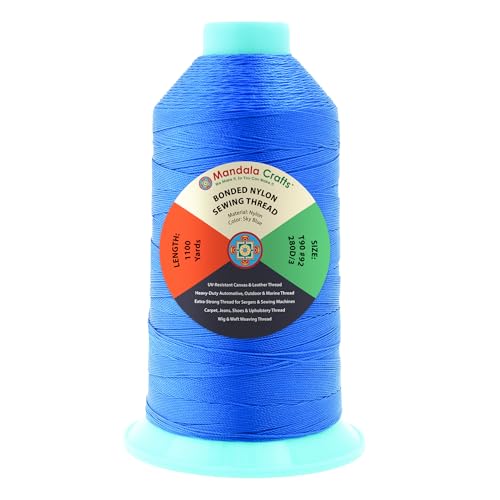 Size 92 280D T90 Sky Blue Bonded Nylon Thread