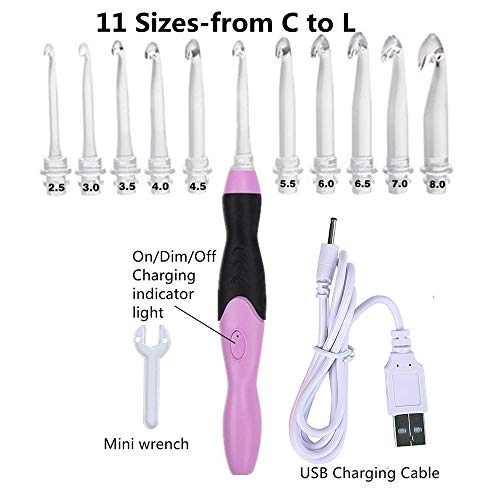 Lighted Crochet Hook Set (11 Count)