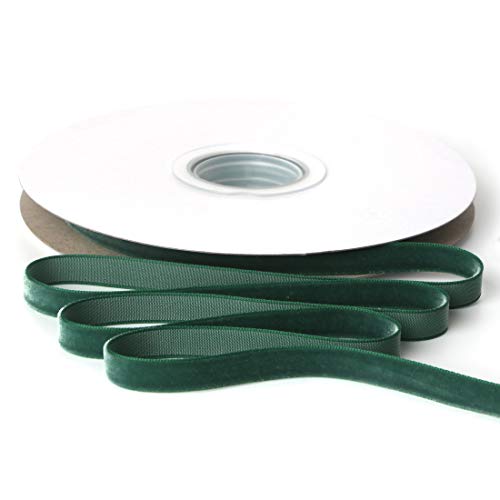 Polyester Forest Green Velvet Ribbon (30 Foot)
