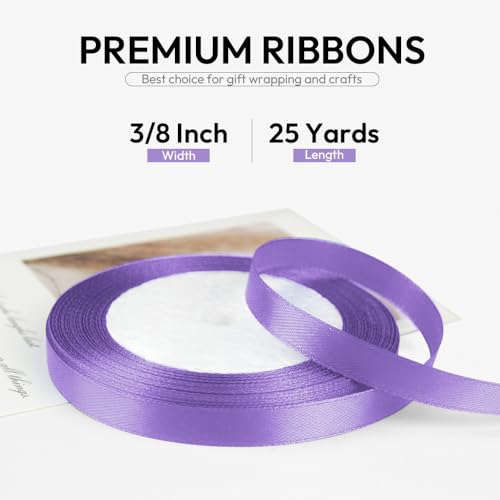 3 8 Inch 25 Yards Satin Ribbon Light Purple (75 Foot)