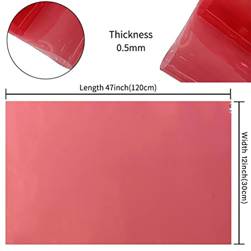 HYANG Light Pink Transparent PVC Super Clear Holographic Vinyl Faux Leather Sheets 1 Roll 12" x 47"